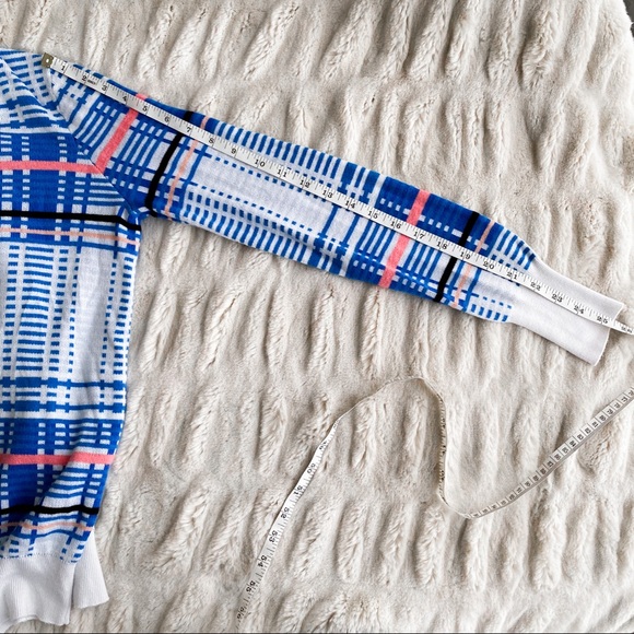 Equipment Femme Check Sweater White Blue Coral - Picture 9 of 10